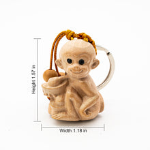 Charger l&#39;image dans la galerie, Peach Wood Keychain with the Twelve Chinese Zodiac Signs-Monkeys - ETNCN
