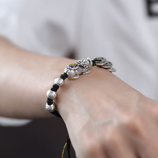 Metal Five Emperors Money Pixiu Lucky Bracelet