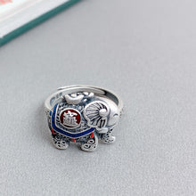 Load image into Gallery viewer, Lucky Elephant Ring in Enameled Metal
