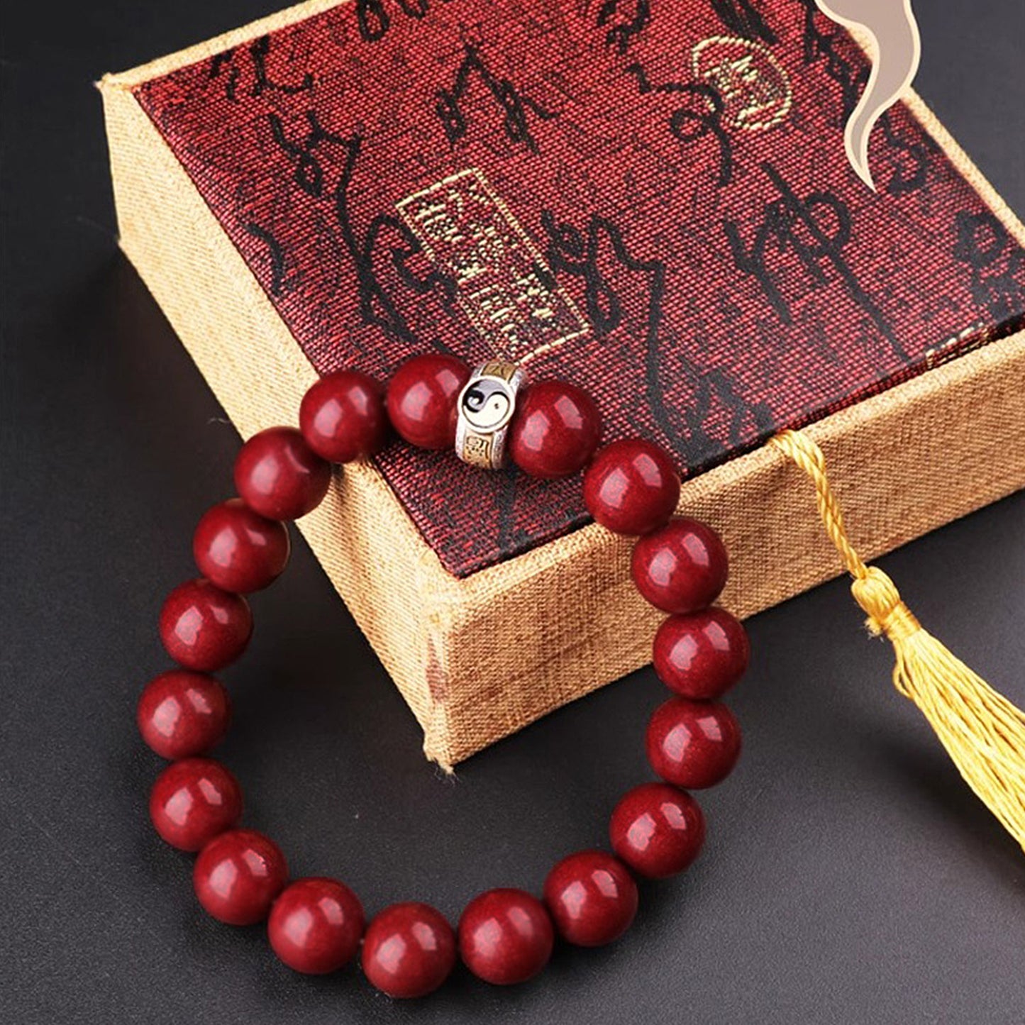 Cinnabar Nine Characters of Truth Bracelet