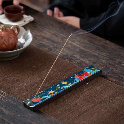 Ceramic Enameled Chinese Thread Incense Burner