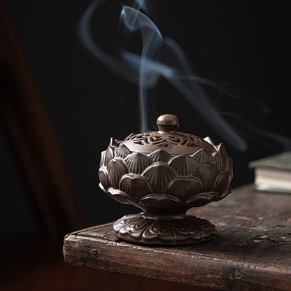 Ceramic Chinese Lotus Incense Burner