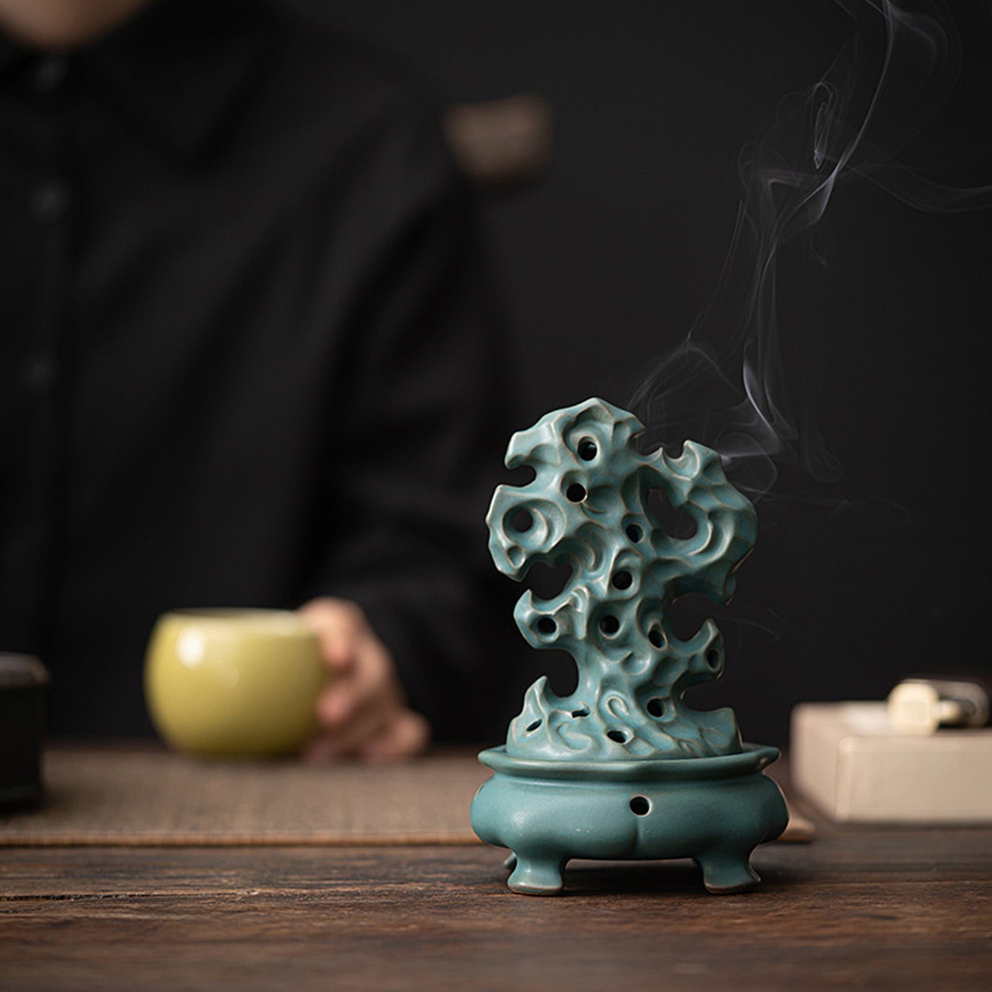 Ceramic Simulated Coral Stone Incense Burner Increases Luck Protects Career - ETNCN