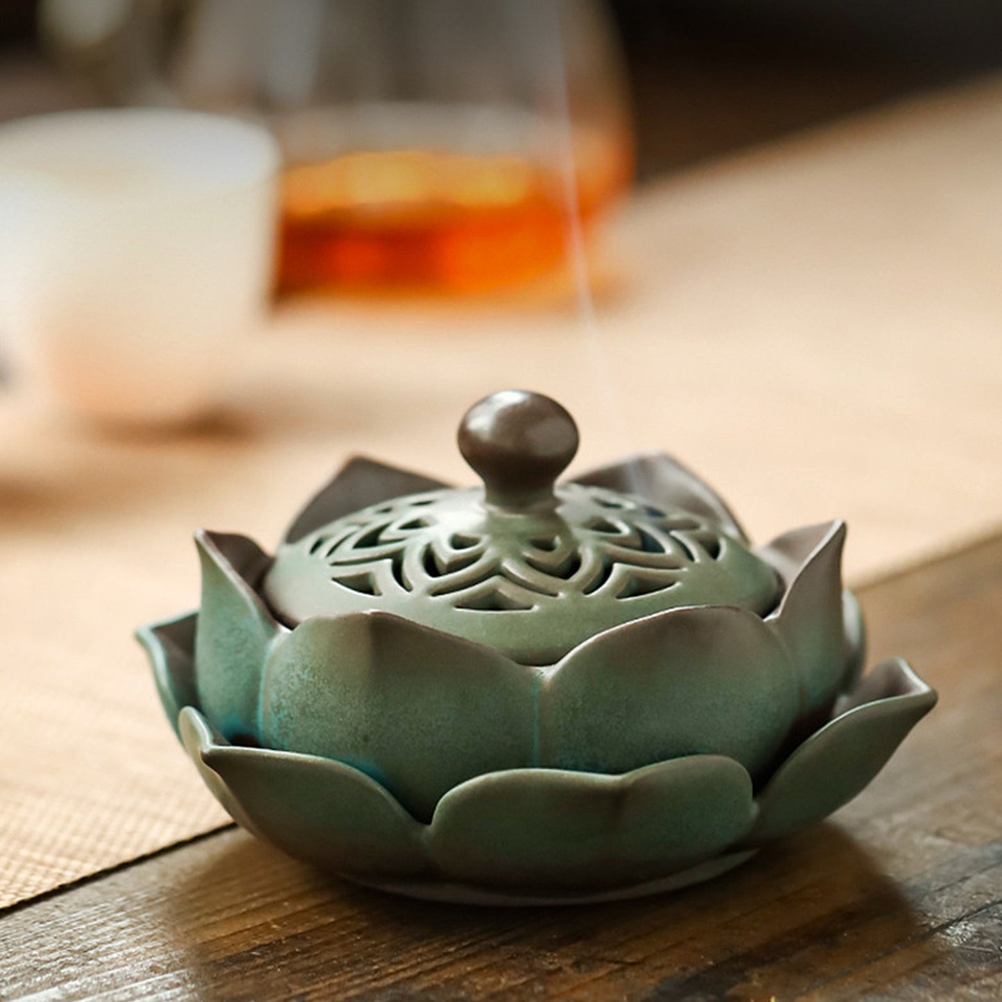 Ceramic Lotus Peace Incense Burner