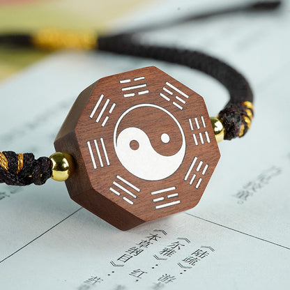 Date wood Yin Yang Bagua Bracelet