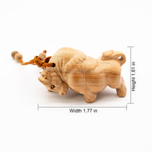 Charger l&#39;image dans la galerie, Peach Wood Keychain with the Twelve Chinese Zodiac Signs-Ox - ETNCN
