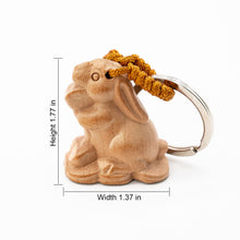 Load image into Gallery viewer, Peach Wood Keychain with the Twelve Chinese Zodiac Signs-Rabbit - ETNCN
