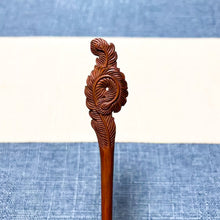 Load image into Gallery viewer, The Thunderstruck Wood Phoenix Feather Hairpin - ETNCN
