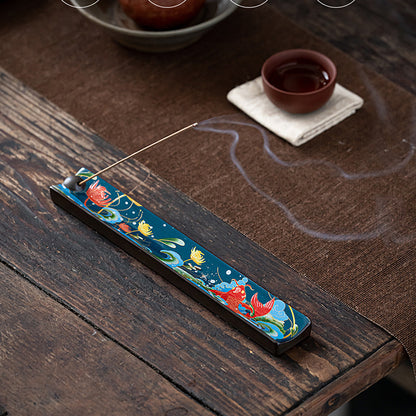 Ceramic Enameled Chinese Thread Incense Burner