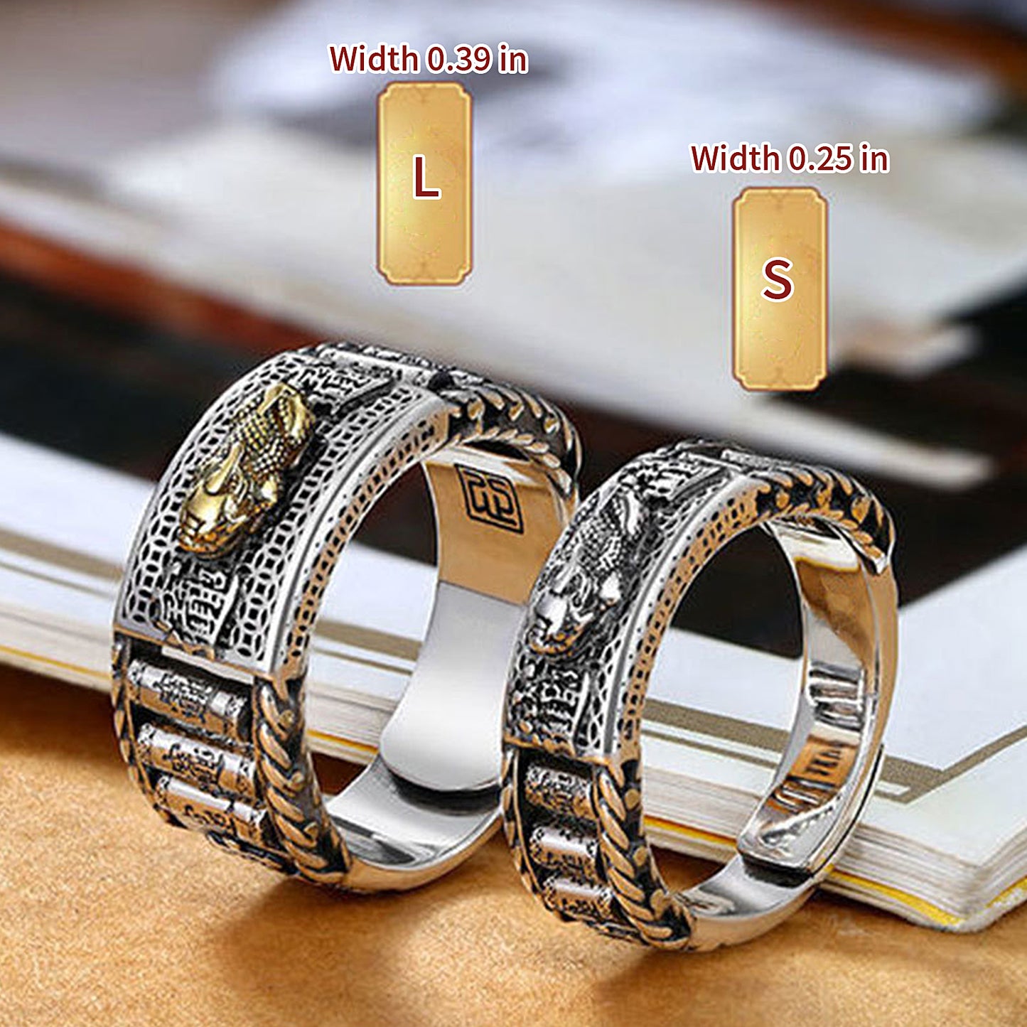 Metal Pixiu Attract Wealth Ring