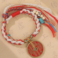 Charger l&#39;image dans la galerie, Cinnabar Ethnic Style Bagua Mountain Feng Shui Money Bracelet
