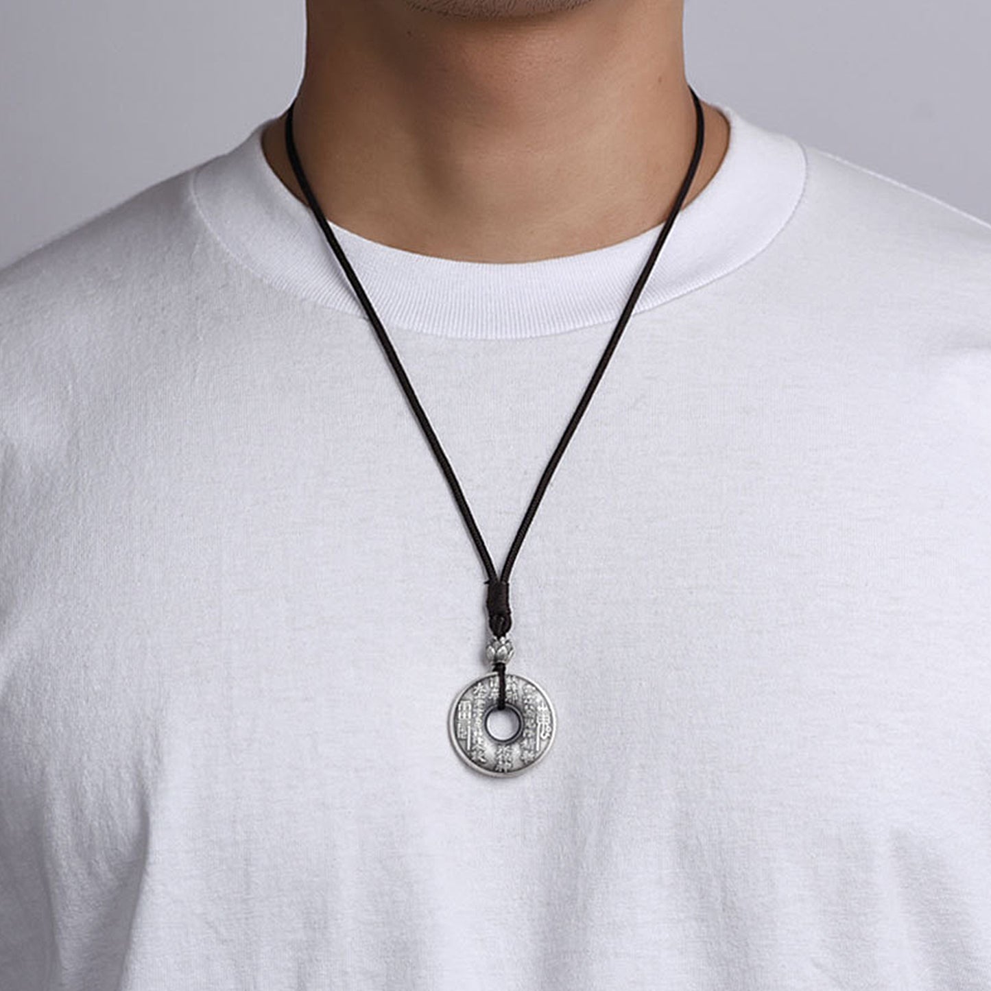 Metal Bagua Feng Shui Peace Clasp Necklace