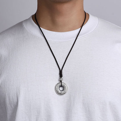 Metal Bagua Feng Shui Peace Clasp Necklace