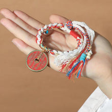 Charger l&#39;image dans la galerie, Cinnabar Ethnic Style Bagua Mountain Feng Shui Money Bracelet
