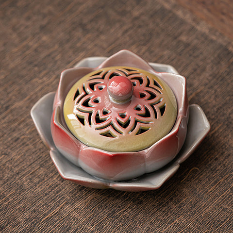 Auspicious Ceramic Lotus Incense Burner