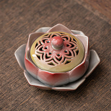 Load image into Gallery viewer, Auspicious Ceramic Lotus Incense Burner
