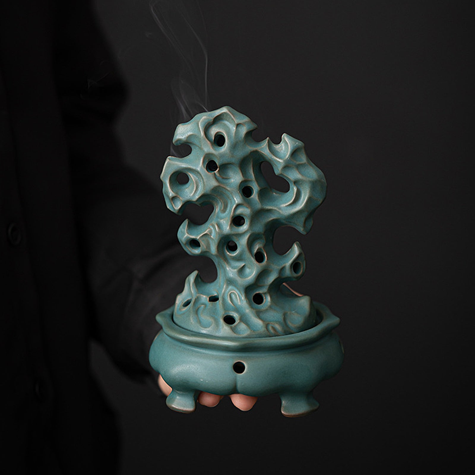 Ceramic Simulated Coral Stone Incense Burner Increases Luck Protects Career - ETNCN