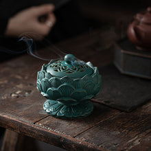 Load image into Gallery viewer, Ceramic Chinese Lotus Incense Burner
