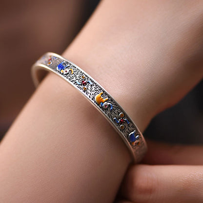 Metal Enamel Auspicious Ring + Bracelet