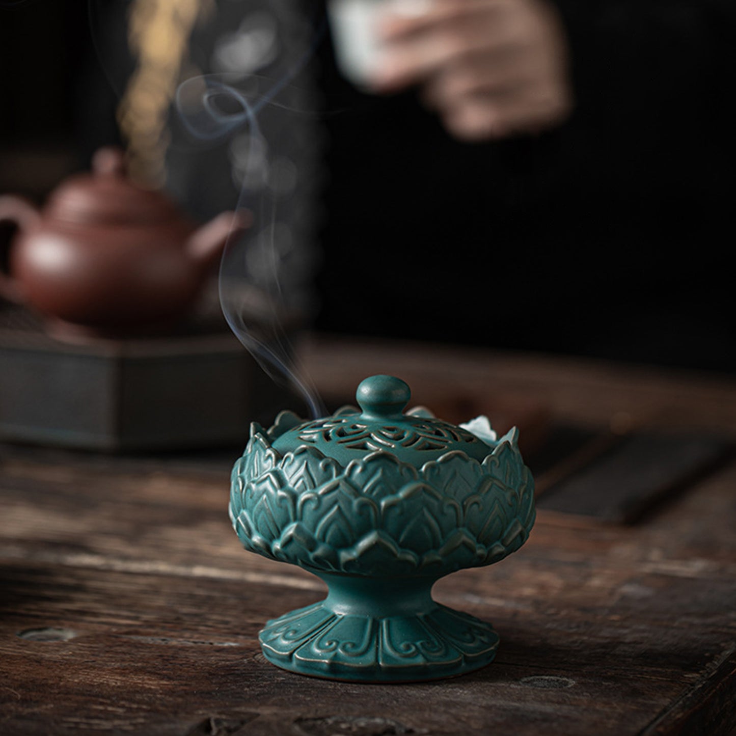 Ceramic Chinese Lotus Incense Burner