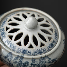 Load image into Gallery viewer, Ceramic Blue and White Porcelain Chinese Incense Burner Spiritual Energy Supplies - ETNCN
