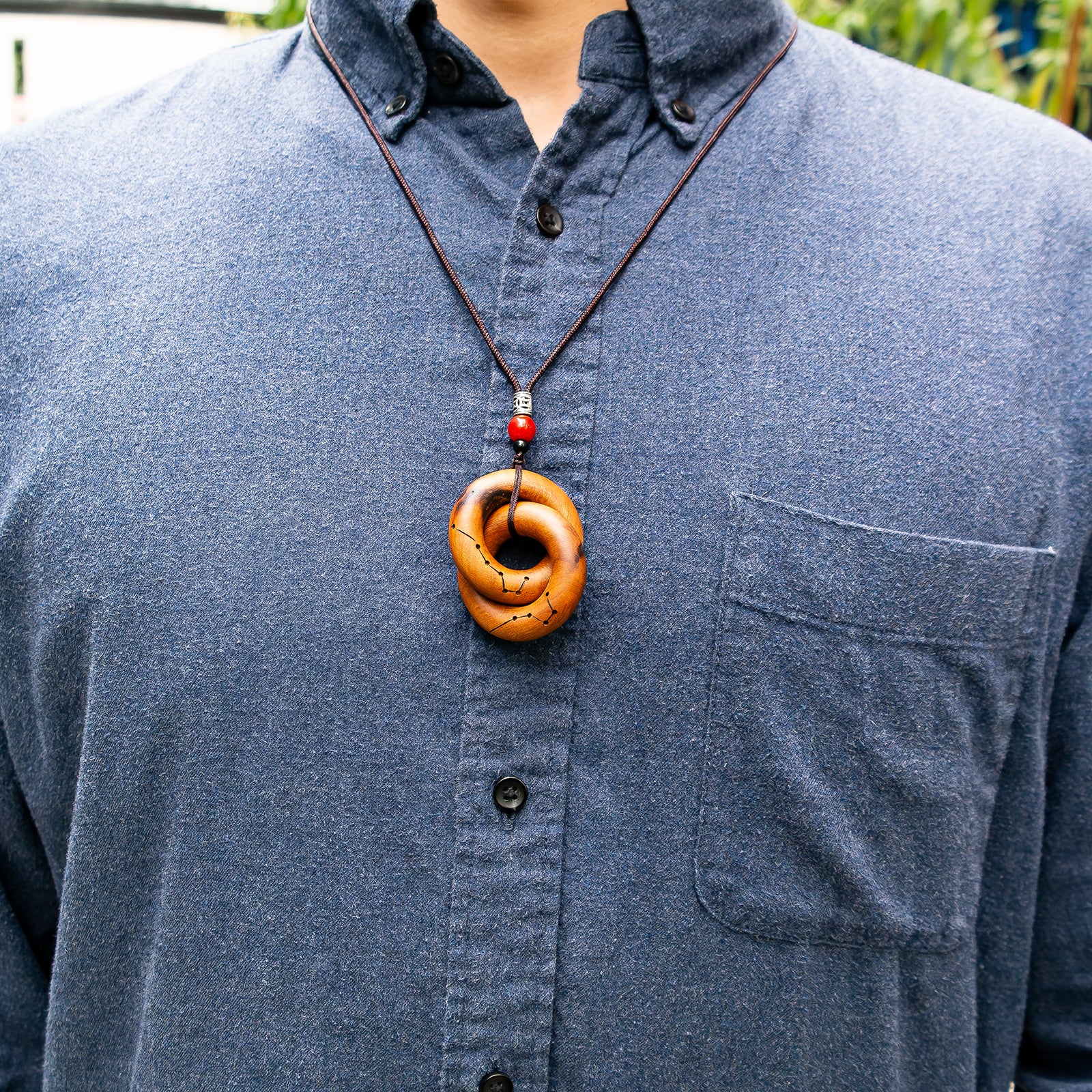 Daoist Protective Amulet Thunderstruck Wood Qiankun Circle Necklace - ETNCN