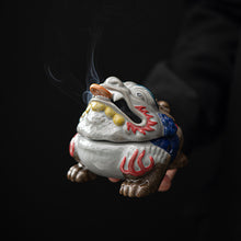 Load image into Gallery viewer, Ceramic golden toad incense burner
