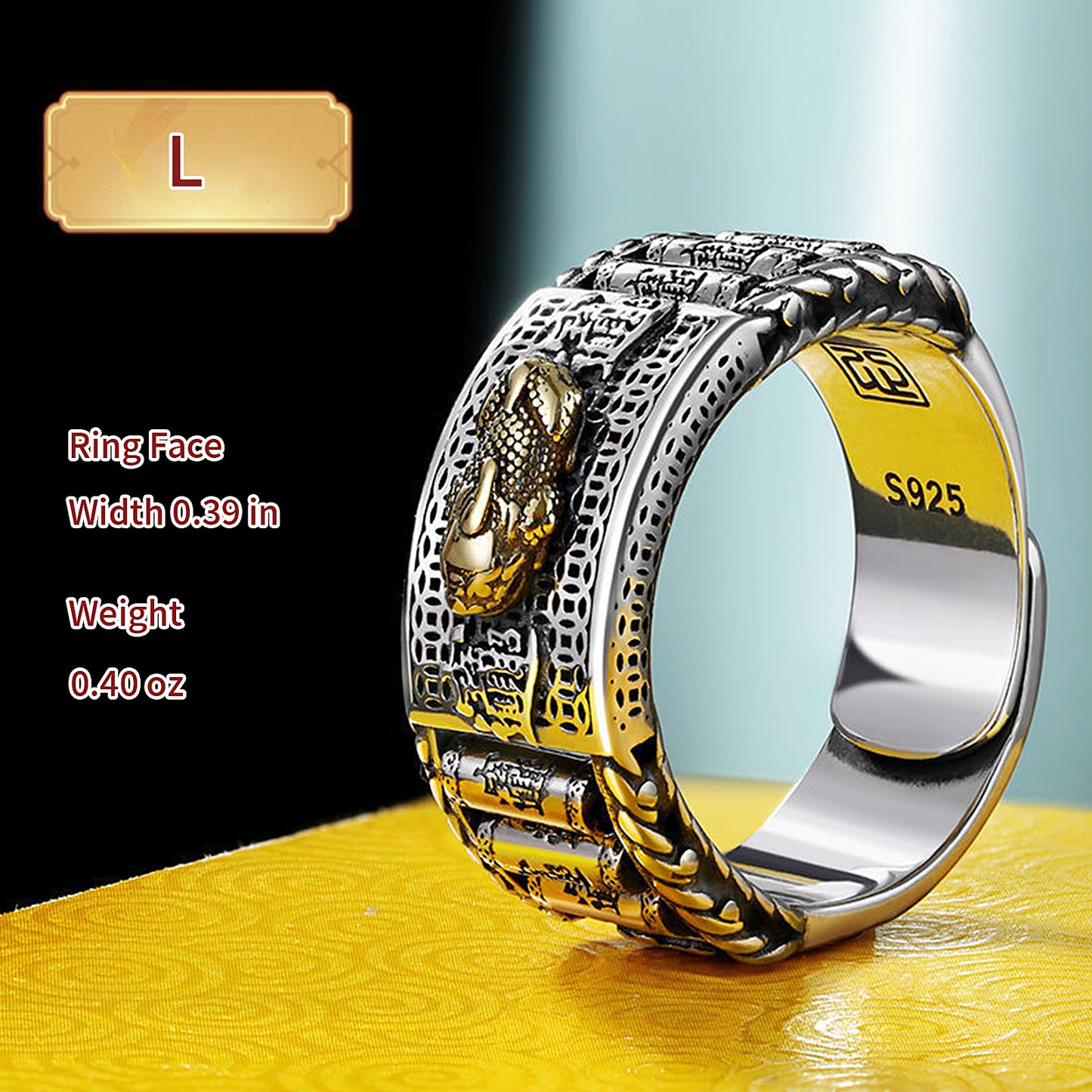 Metal Pixiu Attract Wealth Ring