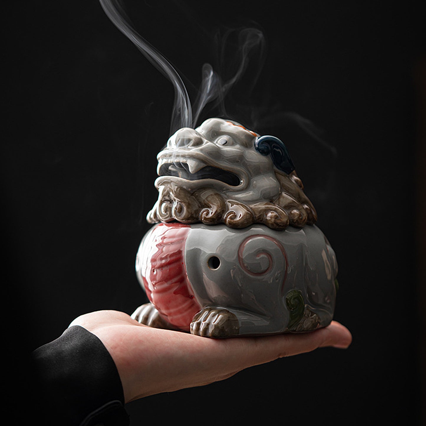 Ceramic mythical beast incense burner