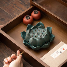 Load image into Gallery viewer, Rustic Style Ceramic Lotus Incense Burner
