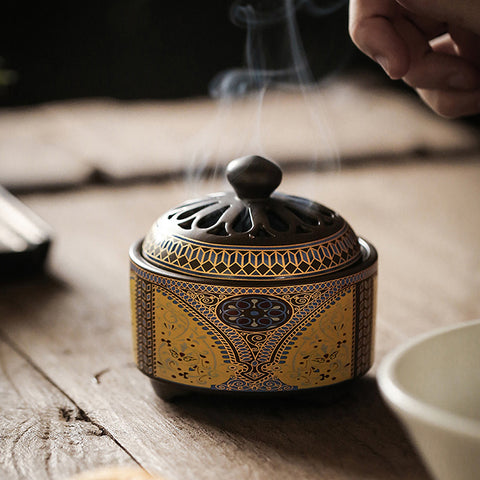 Chinese Cloisonné Ceramic Incense Burner