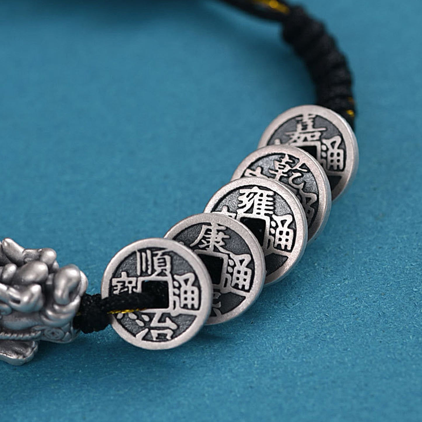 Metal Five Emperors Money Pixiu Lucky Bracelet