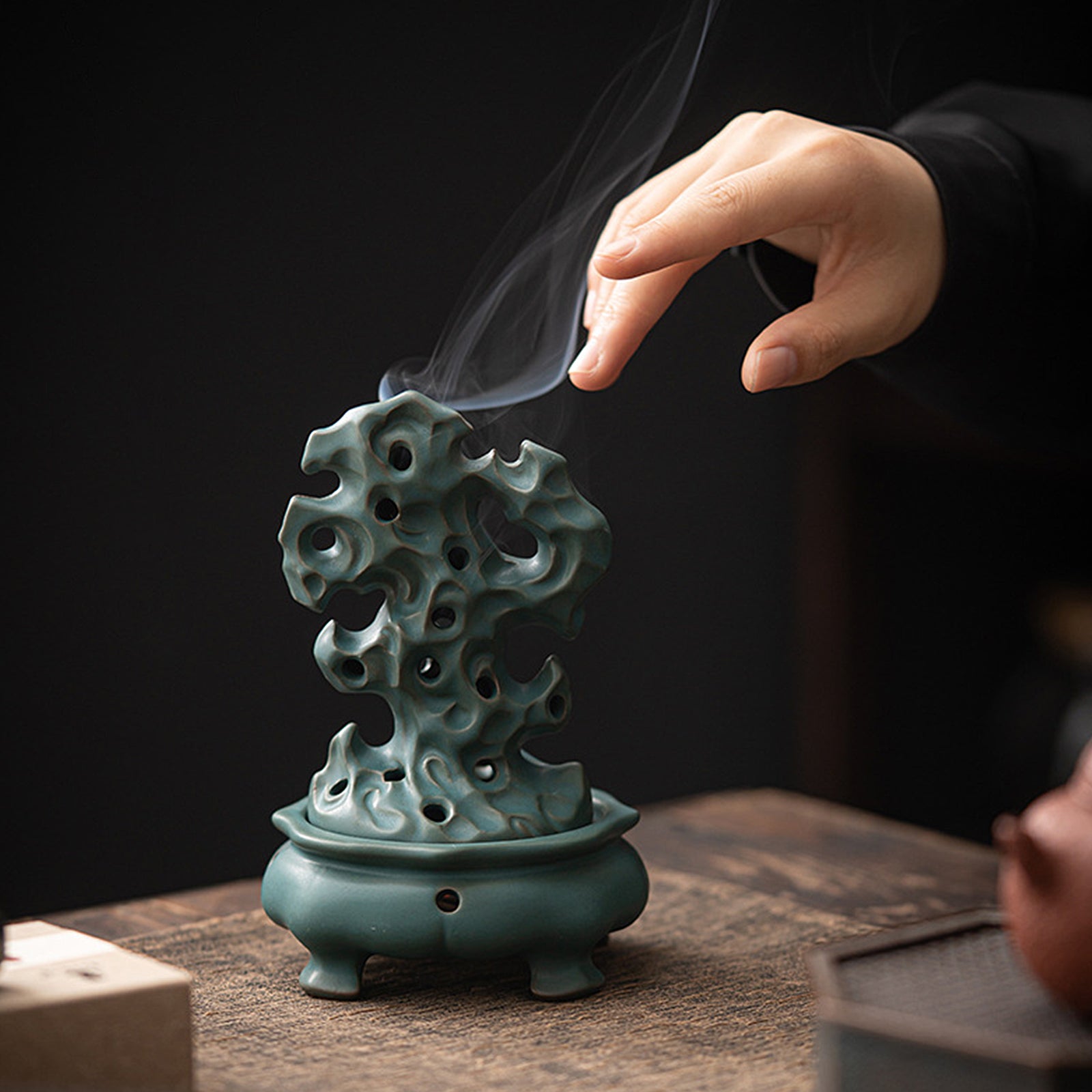 Ceramic Simulated Coral Stone Incense Burner Increases Luck Protects Career - ETNCN