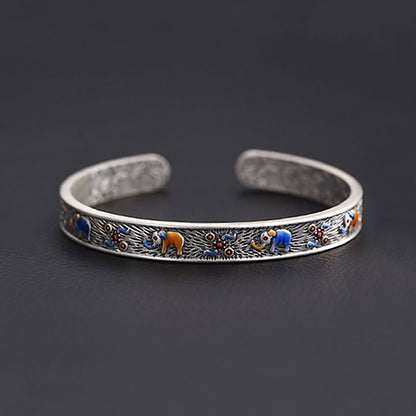 Metal Enamel Auspicious Ring + Bracelet