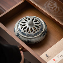 Load image into Gallery viewer, Ceramic Blue and White Porcelain Chinese Incense Burner Spiritual Energy Supplies - ETNCN
