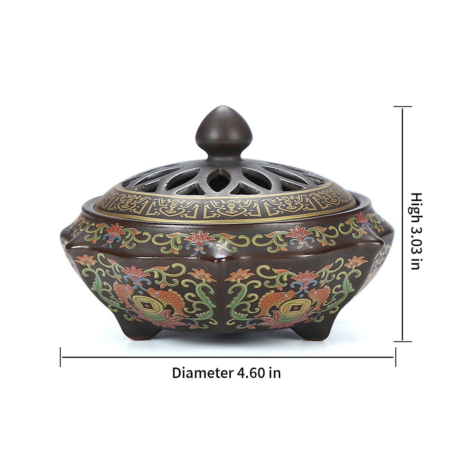 Chinese Cloisonné Ceramic Incense Burner