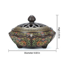 Load image into Gallery viewer, Chinese Cloisonné Ceramic Incense Burner
