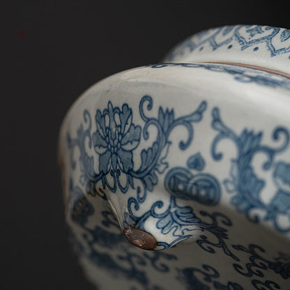 Ceramic blue and white porcelain Chinese incense burner