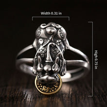 Load image into Gallery viewer, Metal Copper Coin Pixiu Ring Adjustable Size
