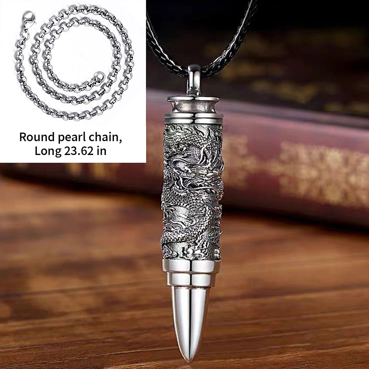 Metal Simulated Bullet Pendant Year of the Dragon Design Style