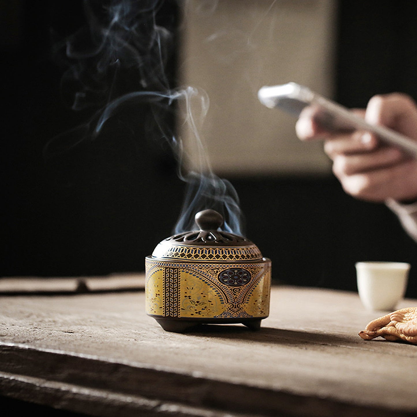 Chinese Cloisonné Ceramic Incense Burner