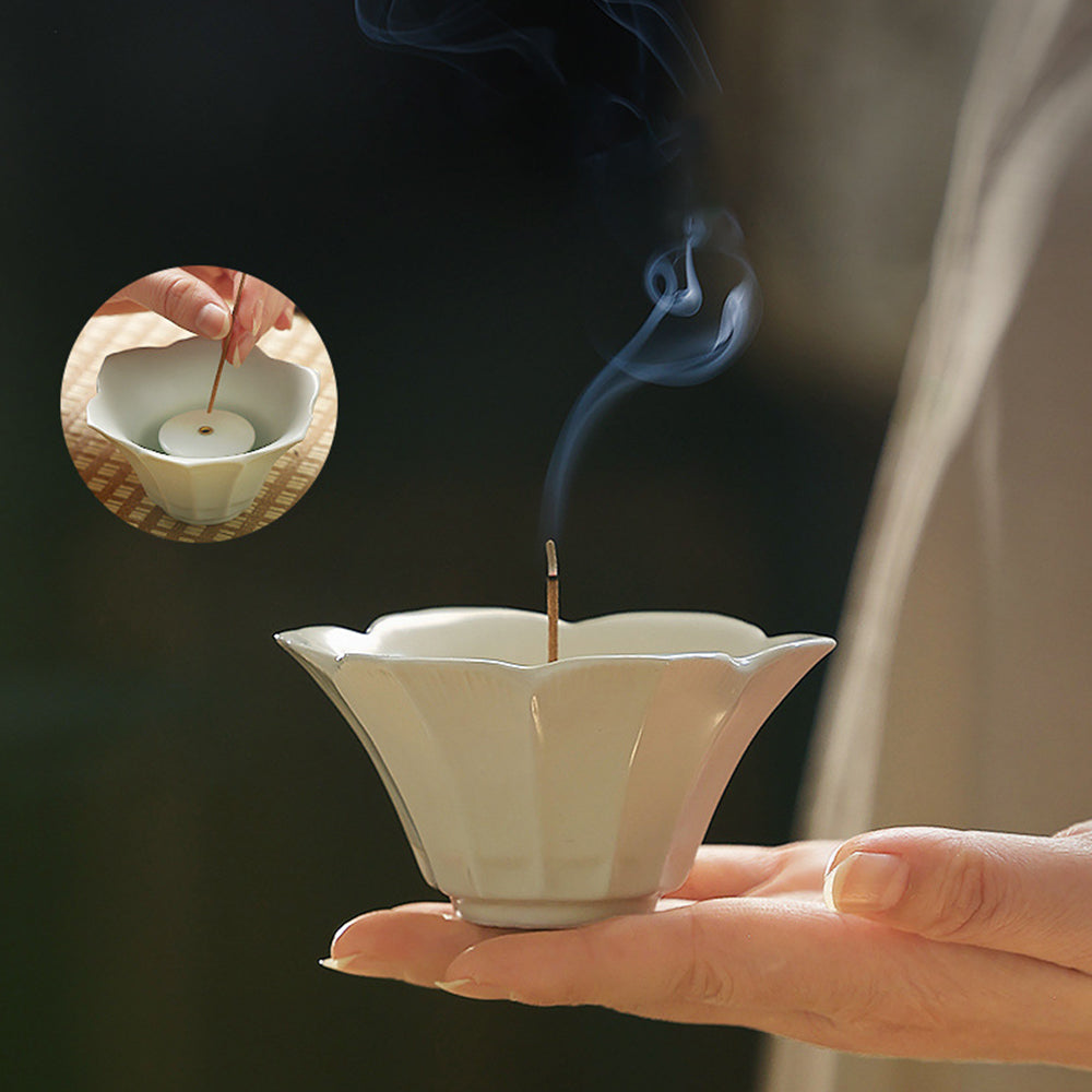 Elegant lotus incense holder - green