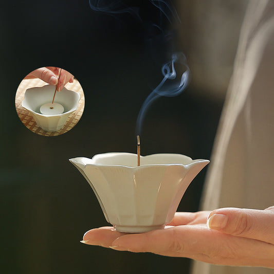 Elegant lotus incense holder - green