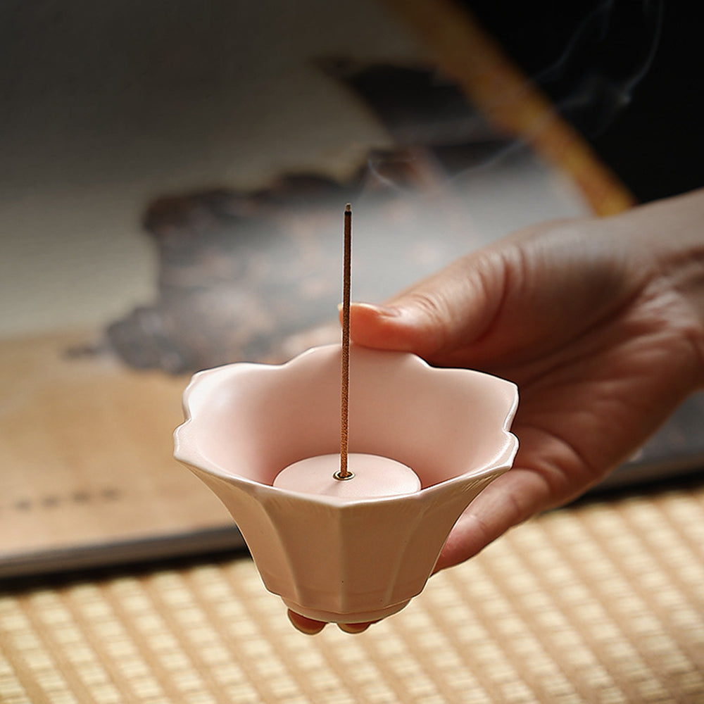 Elegant lotus incense holder - pink