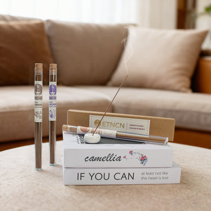 calm incense sticks in living room