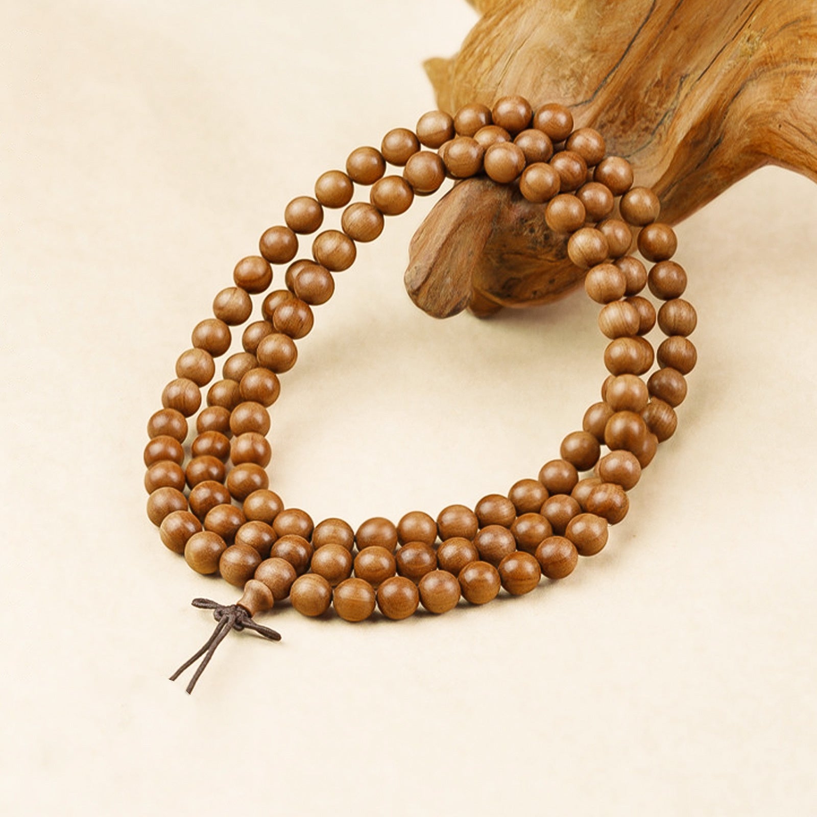 Protect Peace Date Wood Buddha Beads Bracelet Practice Supplies 8mm - ETNCN