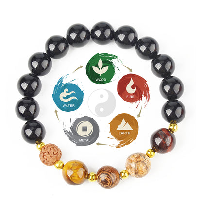 Lucky Love Five Elements Feng Shui Obsidian Necklace - ETNCN