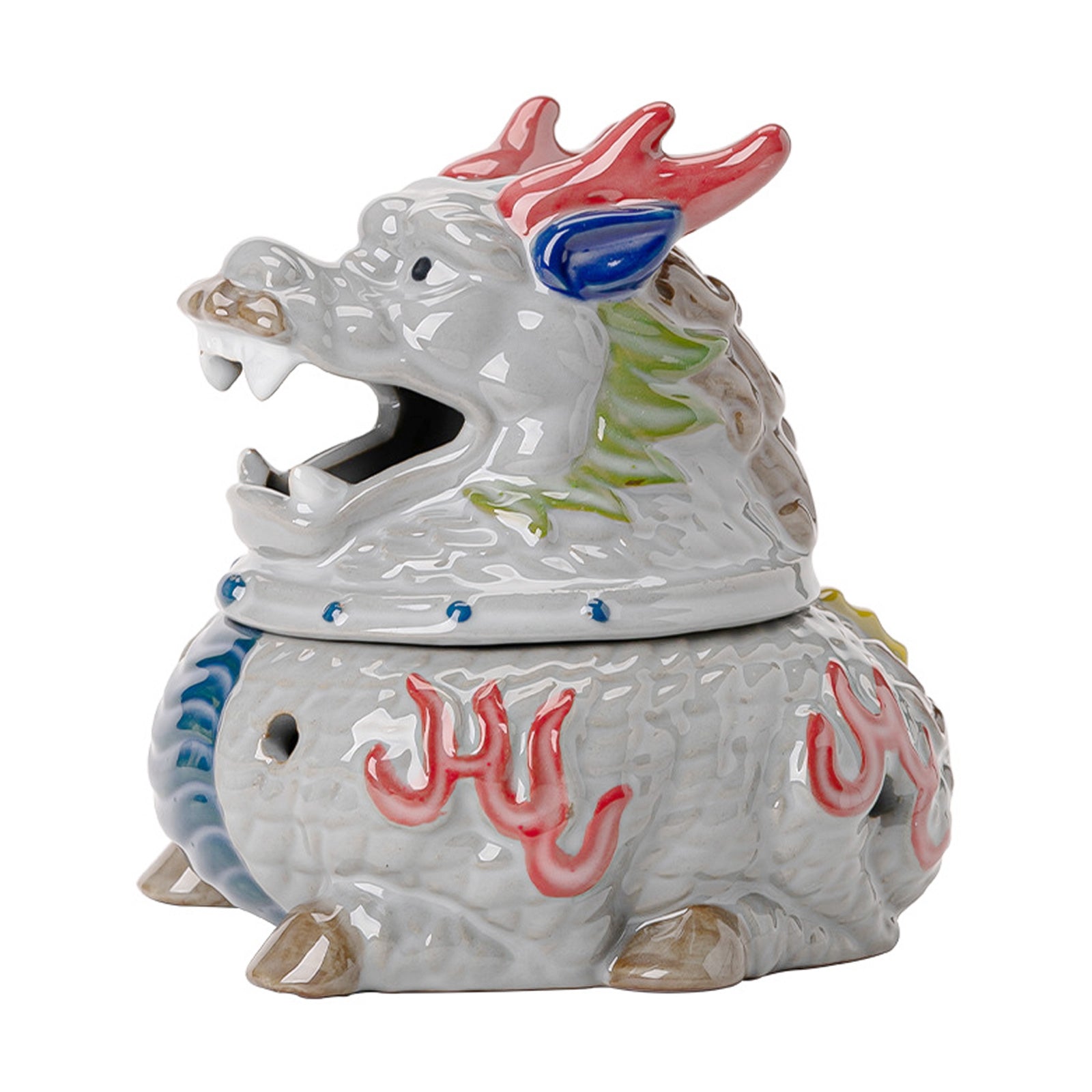 Colorful Ceramic Incense Burner Kirin Home Decor Bless Family Peace - ETNCN