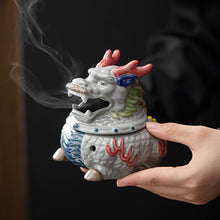 Load image into Gallery viewer, Colorful Ceramic Incense Burner Kirin Home Decor Bless Family Peace - ETNCN
