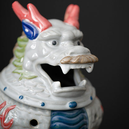 Colorful Ceramic Incense Burner Kirin Home Decor Bless Family Peace - ETNCN